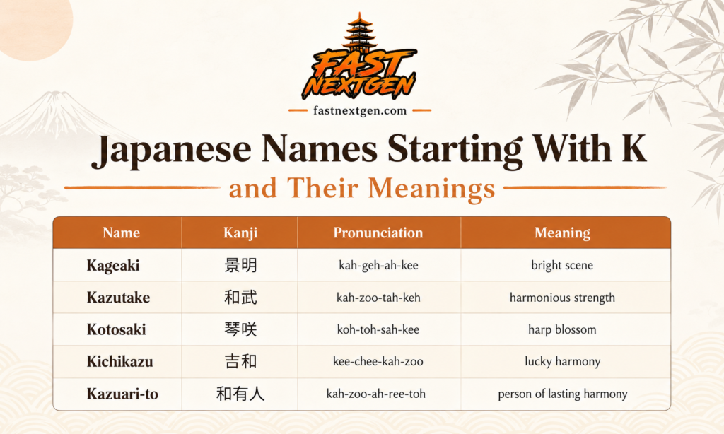 Japanese Names That Start With K and Their Meanings