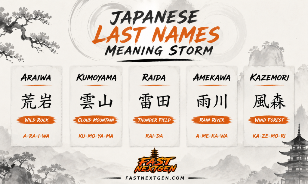 Japanese Last Names Meaning Storm