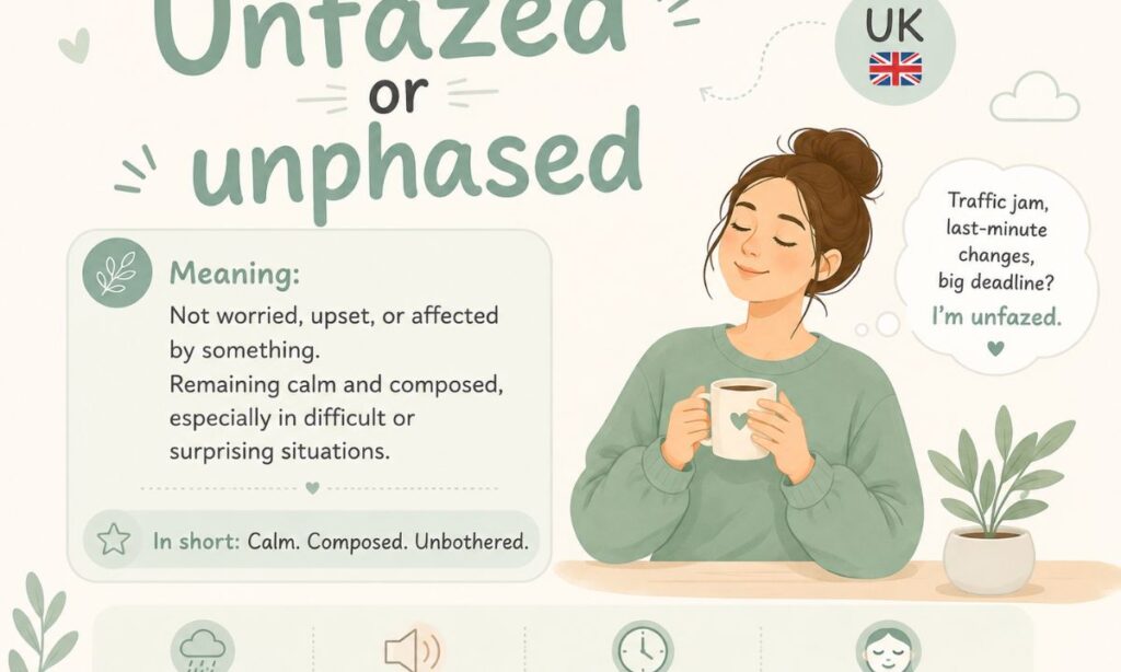 Unfazed or unphased UK