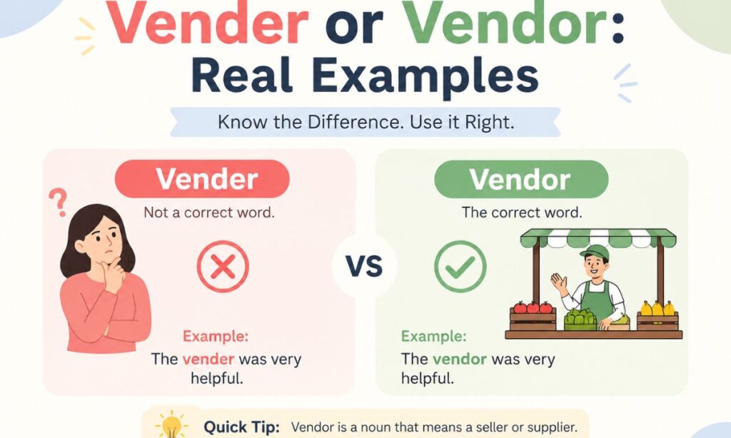 Vender or Vendor Real Examples
