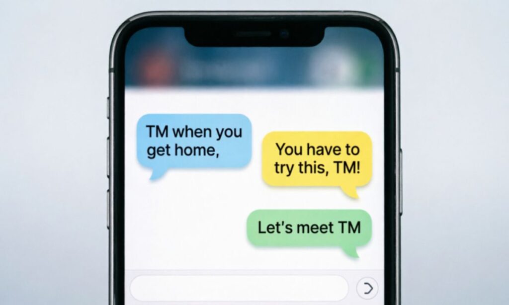 Examples of TM in Text Messages